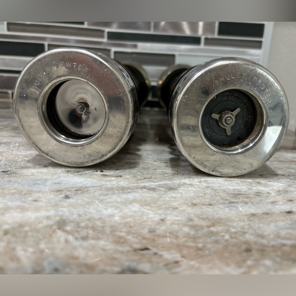 Vintage Shuler Pewter Salt Shaker and Pepper Mill - Picture 2 of 6